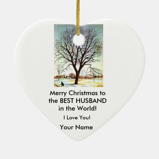 Personalised Christmas Ornament Snow Scene (Back)