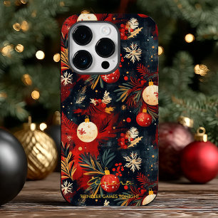 Personalised Christmas Ornaments and Pine Case-Mate iPhone 14 Pro Case
