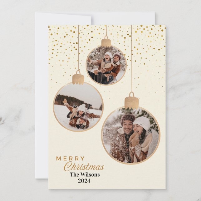 Personalised Christmas ornaments photos Holiday Card (Front)