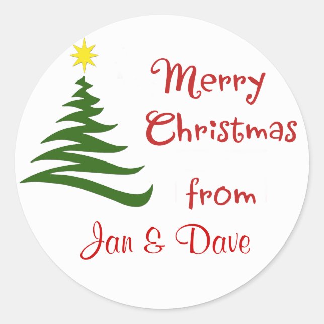 Personalised Christmas Package Gift Classic Round Sticker (Front)