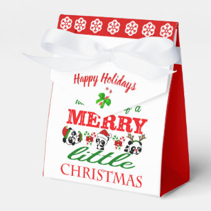 Personalised Christmas Pandas Christmas Favour Box