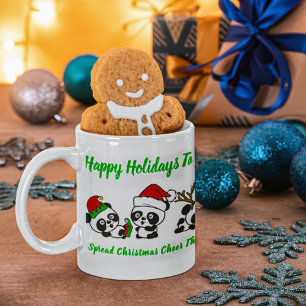 Personalised Christmas Pandas Coffee Mug