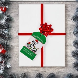 Personalised Christmas Pandas Gift Tags