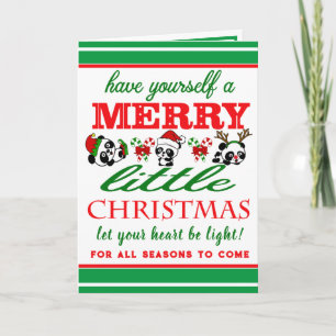 Personalised Christmas Pandas Holiday Card