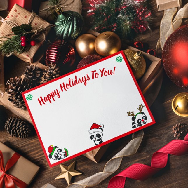 Personalised Christmas Pandas Holiday Envelopes (Creator Uploaded)