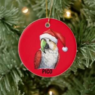 Personalised Christmas Parrot Ceramic Ornament