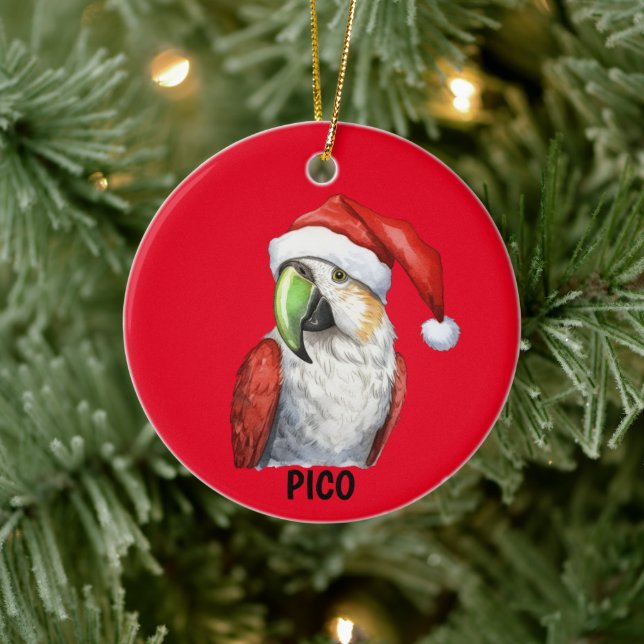 Personalised Christmas Parrot Ceramic Ornament (Tree)