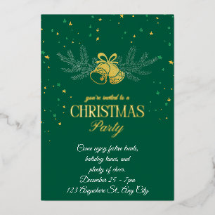 Personalised Christmas Party Foil Holiday Card
