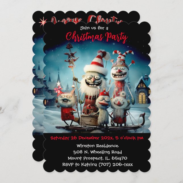 Personalised  Christmas party funny Invitation (Front/Back)