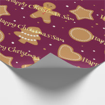 Personalised Christmas pattern wrapping paper