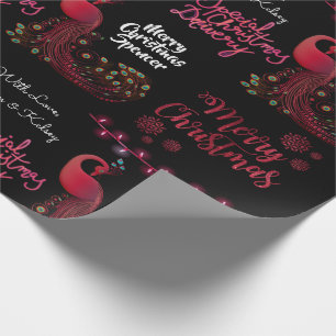 Personalised Christmas Peacock Wrapping Paper