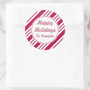 Personalised Christmas Peppermint Holiday Stickers