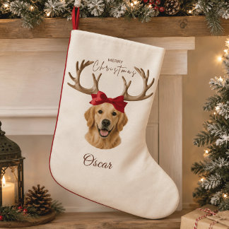 Personalised Christmas Pet Photo Name Stocking