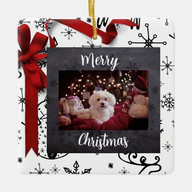 Personalised Christmas Pet Themed Ornament (Front)