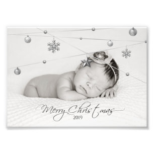 Personalised Christmas Photo and Calligraphy Print