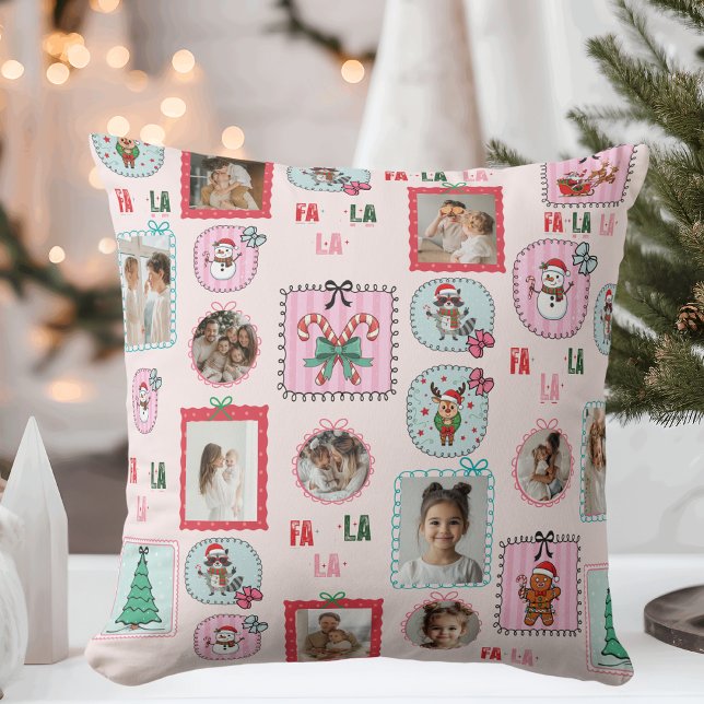 Personalised Christmas Photo Pillow | Cute Pink  (Creator Uploaded)