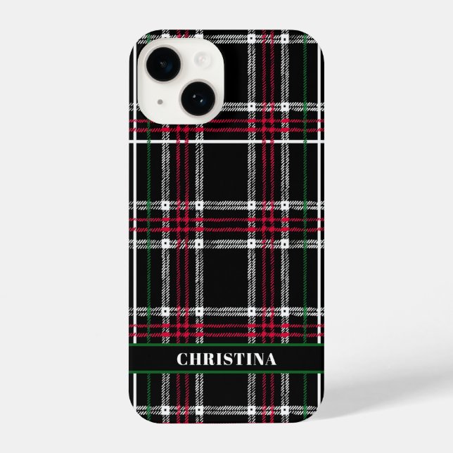 Personalised Christmas Plaid phone case (Back)