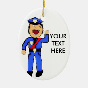 Personalised Christmas Policemen Ceramic Tree Decoration