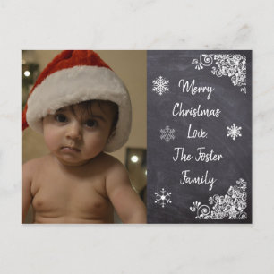 Personalised Christmas Postcard Chalkboard Style