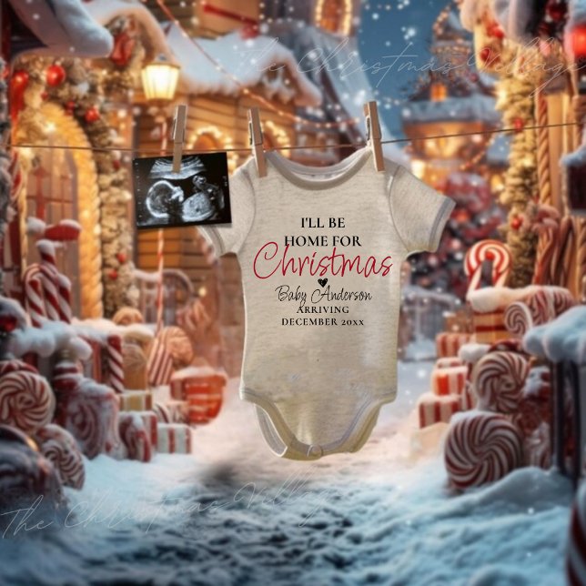 Personalised Christmas Pregnancy Announcement  Baby Bodysuit (Creator Uploaded)