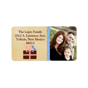 Personalised Christmas Present Blue Mailing Label