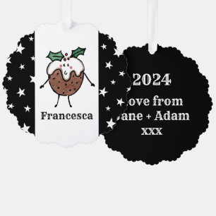 Personalised Christmas Pudding Tree Decoration Card
