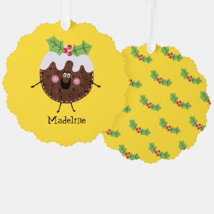 Personalised Christmas Pudding Tree Decoration Card