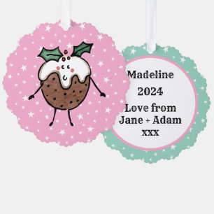 Personalised Christmas Pudding Tree Decoration Card