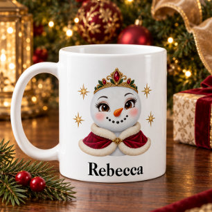 Personalised Christmas Queen Snowgirl Mug