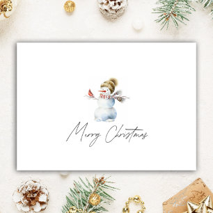 Personalised Christmas Realtor Watercolor Snowman Holiday Card
