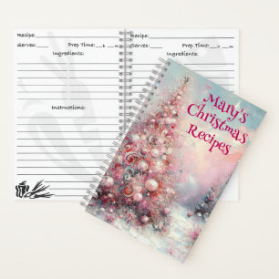 Personalised Christmas Recipe Book Ornament Art