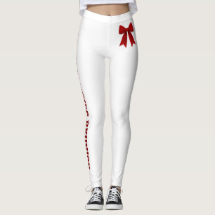 Personalised Christmas Red Bow Tie Family Reunion Leggings