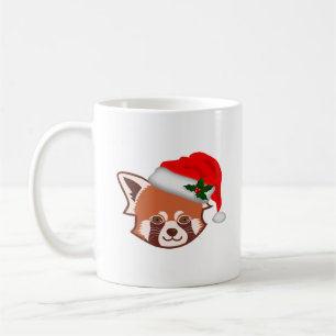 Personalised Christmas Red Panda Monogram Mug