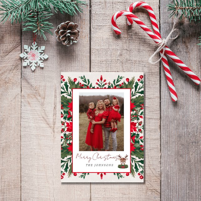 Personalised Christmas reindeer  Holiday Postcard (Creator Uploaded)