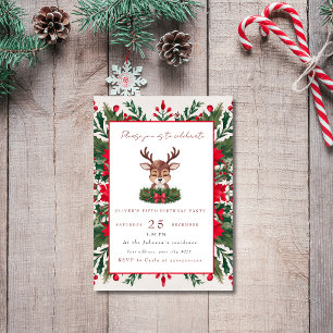 Personalised Christmas reindeer Invitation