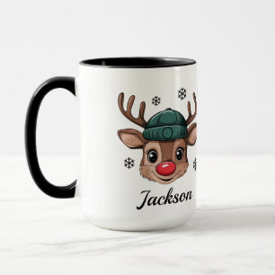Personalised Christmas Reindeer Mug - Add Your Nam