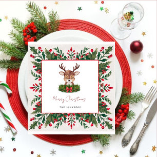Personalised Christmas reindeer  Napkin