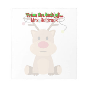 Personalised Christmas Reindeer with lights  Notepad