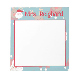 Personalised Christmas Santa and Reindeer  Notepad