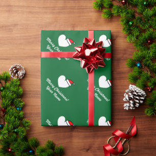 Personalised Christmas Santa heart wrapping paper