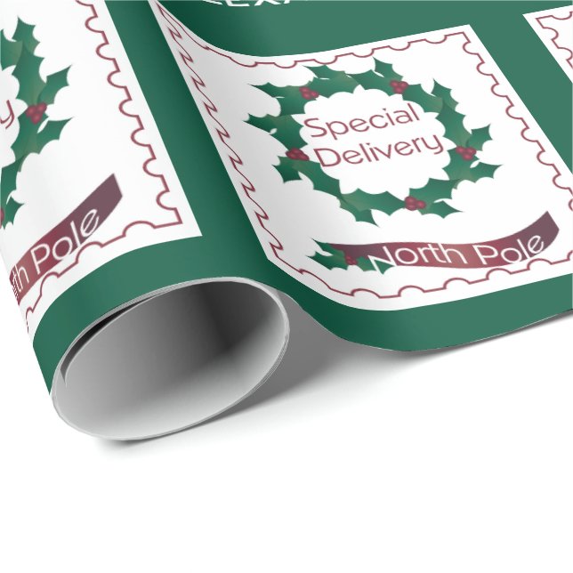 Personalised Christmas Santa Special Delivery Wrapping Paper (Roll Corner)
