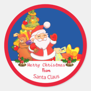 Personalised Christmas Santa Stickers