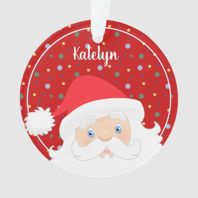 Personalised Christmas Santa Year Ornament (Front)