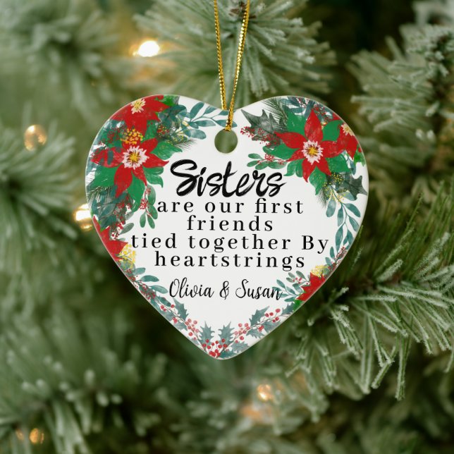 Personalised Christmas Sisters Gift for Sister Ceramic Ornament (Tree)
