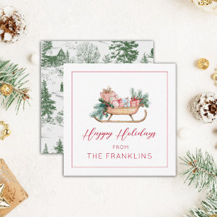 Personalised Christmas Sleigh Gift Enclosure Card