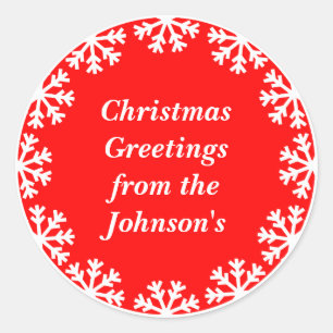Personalised Christmas Snowflakes Envelope Seals
