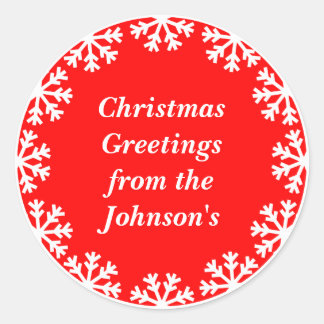 Personalised Christmas Snowflakes Envelope Seals