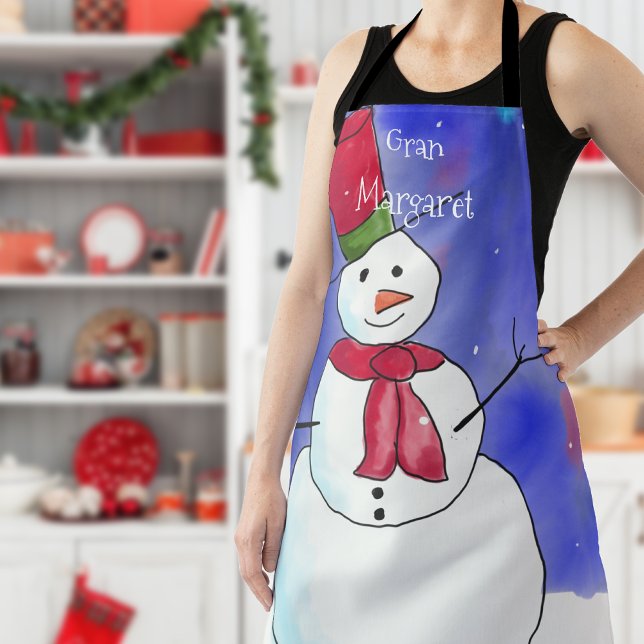 Personalised Christmas Snowman Apron (Get )