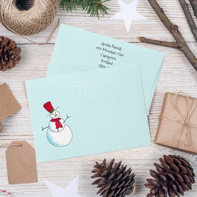 Personalised Christmas Snowman Envelope (Creator Uploaded)