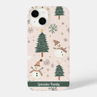 Personalised Christmas snowman phone case